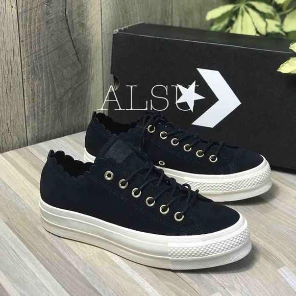 Converse Shoes - NWT Converse Lift Low Top Suede Black W AUTHENTIC